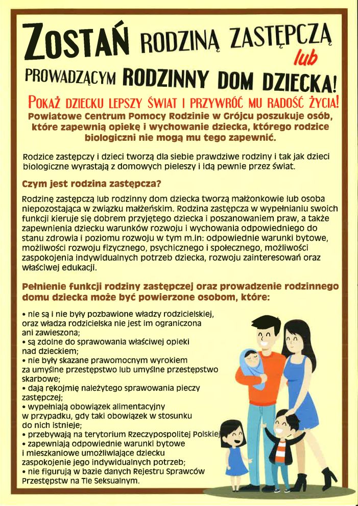 Poszukiwane rodziny zastępcze - Informacje 1