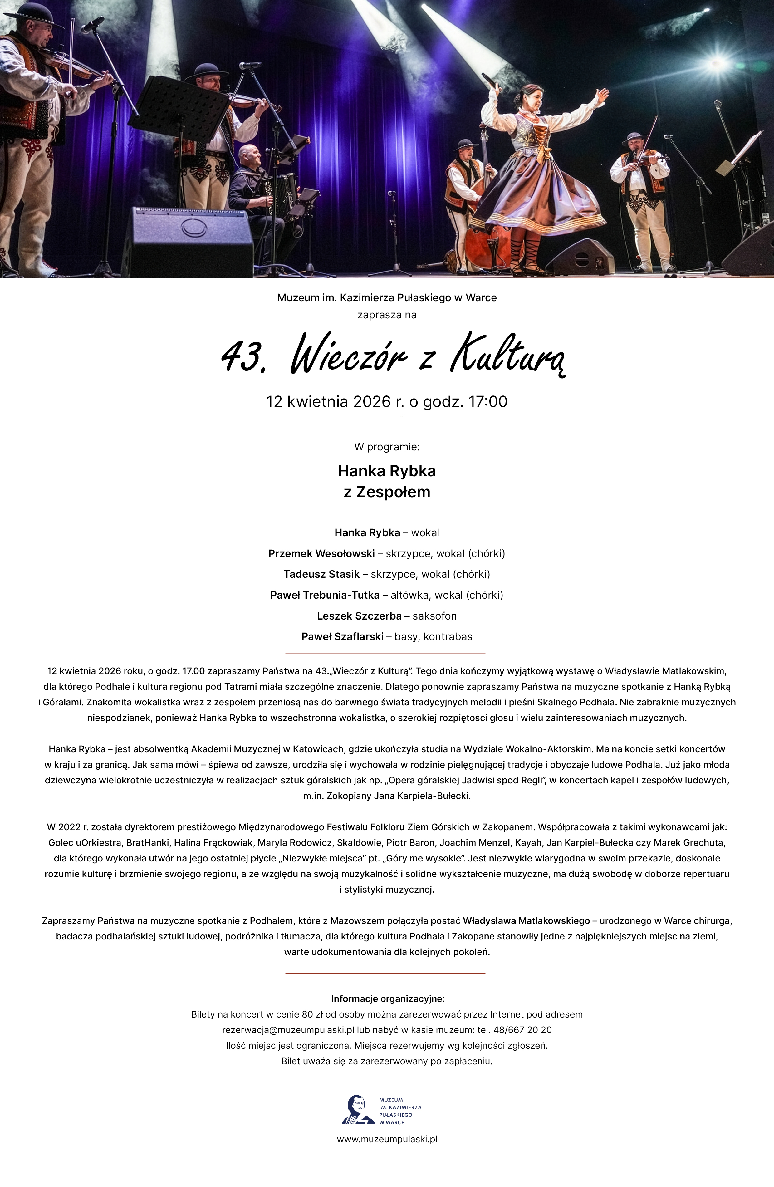Zaproszenie_Koncert Hanki Rybki_12_03