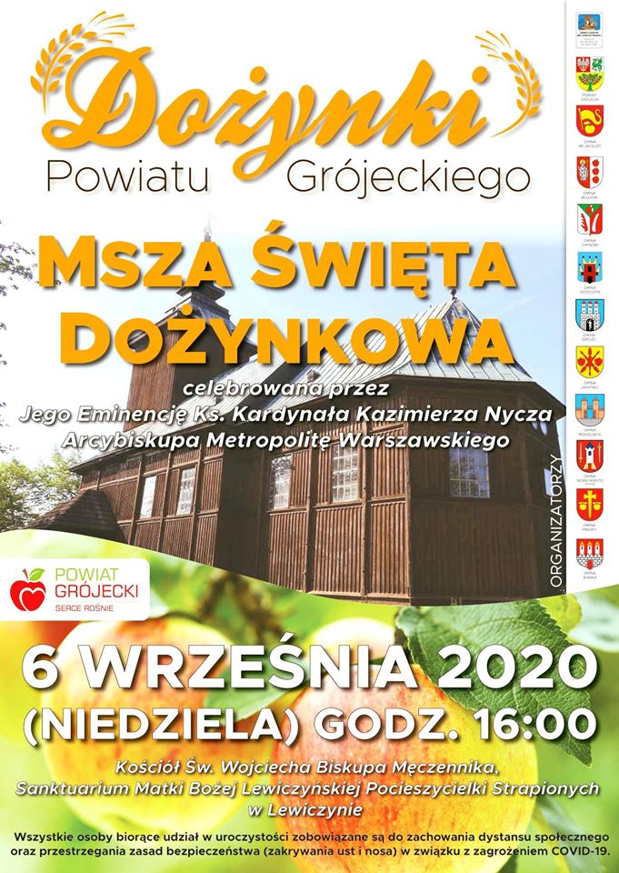 Dożynki Powiatu Grójeckiego - 6 września 2020 godz. 16:00 - Lewiczyn.